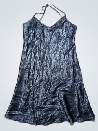 Secret Black Satin Slip Dress