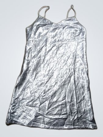 Silver Satin Dress