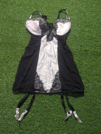 Black Lace Chemise with White Lining