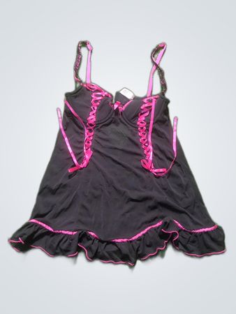 Black Lace Trim Dress