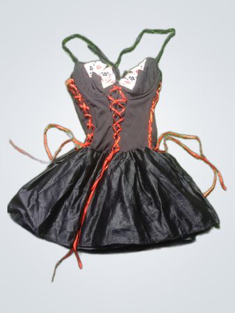 Dreamgirl Black Costume Dress with Red Accents