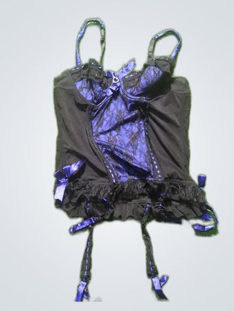 Black and Blue Lace Corset