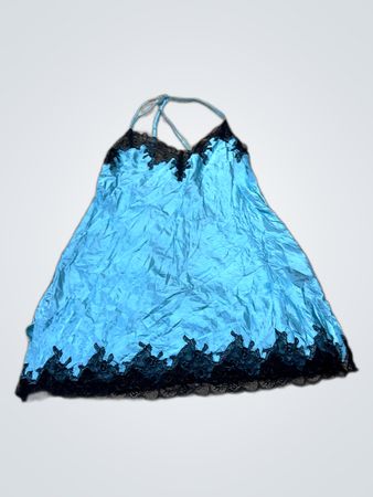 La Perla Blue Satin Slip Dress