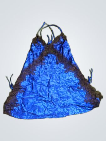 Blue Lace Trimmed Dress
