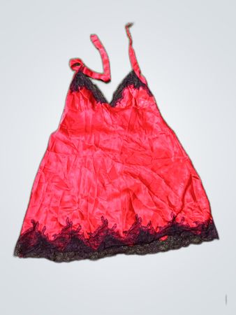 Red Lace-Trimmed Chemise