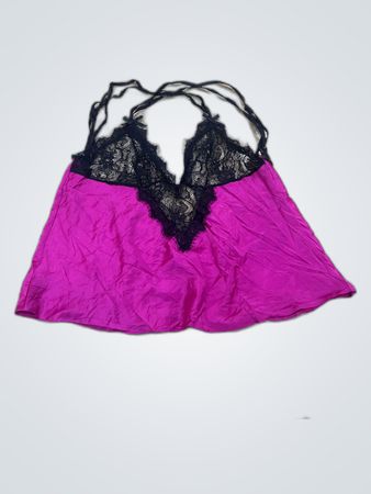 Pink Lace-Trimmed Chemise