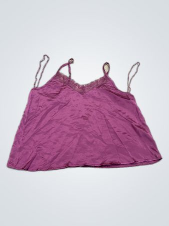 Pink Camisole with Lace Trim