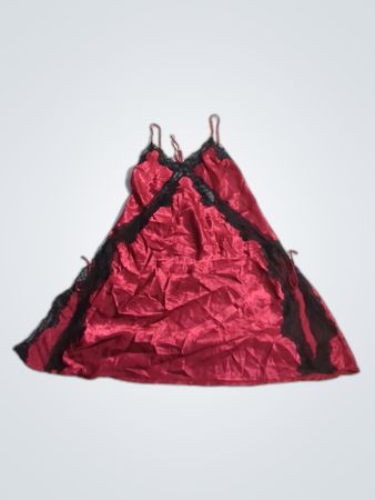 Boulevard Avenue Red Satin Slip Dress