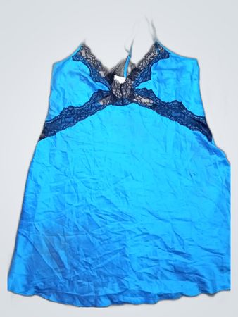 Blue Lace Trim Chemise