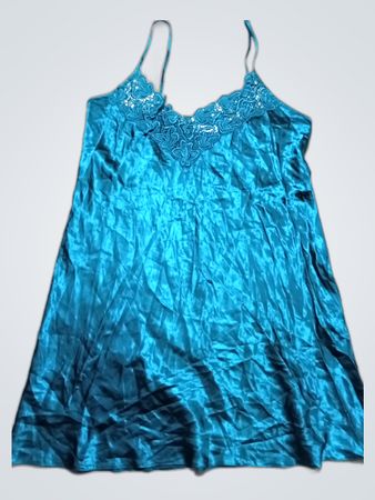 Teal Satin Chemise