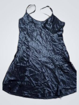 Silvia Black Satin Dress