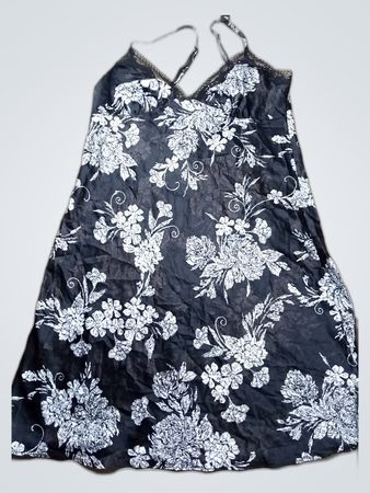 Black Floral Nightgown