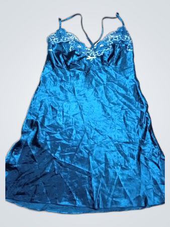 Blue Satin Chemise