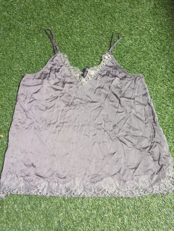 Gray Lace Trim Camisole