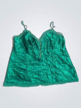 Green Satin Cami Top