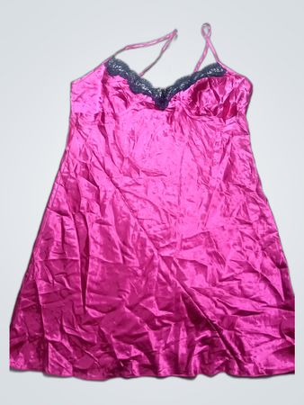 Pink Satin Slip Sleepwear Dress