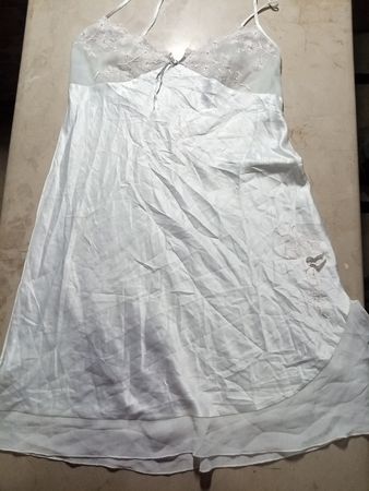 White Chemise with Floral Lace Details