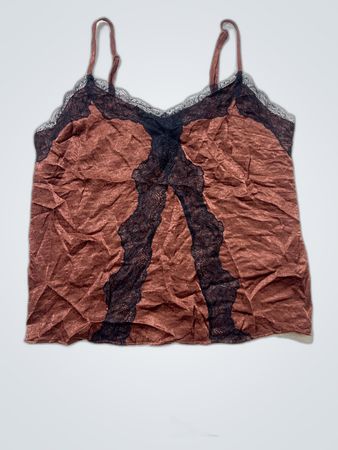 Topshop Brown Lace Trim Camisole