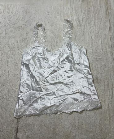Silver Satin Cami Top