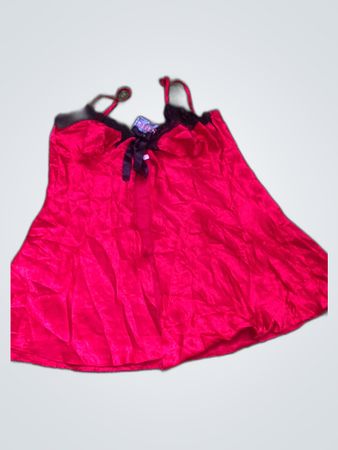 Sorbet Red Satin Slip Dress