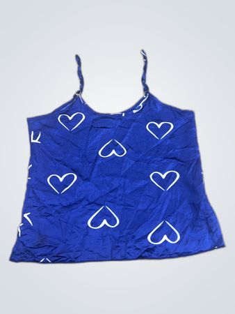 Blue Heart Pattern Tank Top