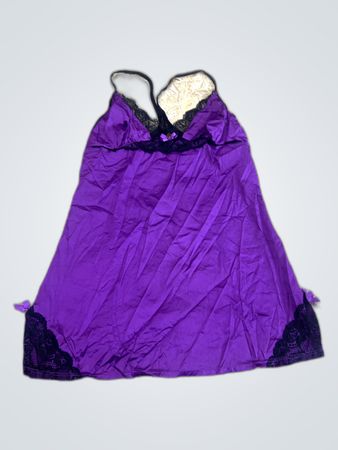 Purple Lace Trim Chemise
