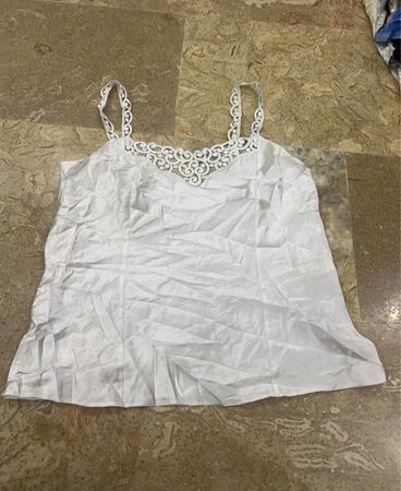 White Lace Trim Camisole Top