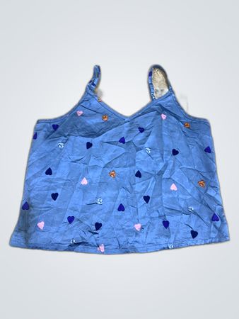 Blue Heart Pattern Tank Top