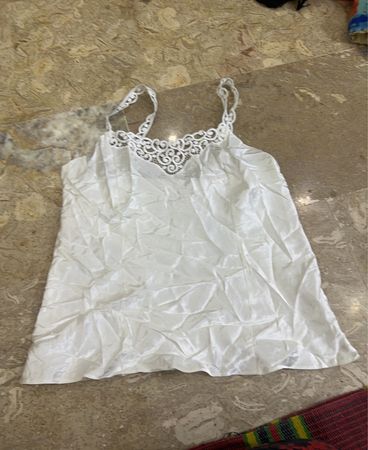 White Lace Trim Top