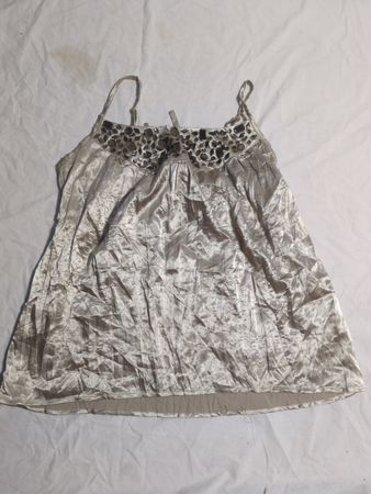 Silver Satin Top