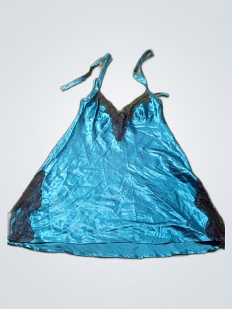 La Fenza Blue Silk Chemise