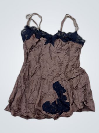 Brown Lace Trim Chemise