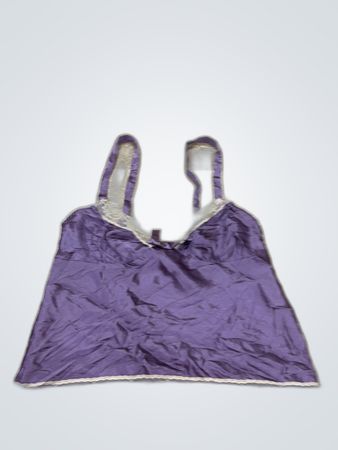 Purple Satin Cami with Lace Trim