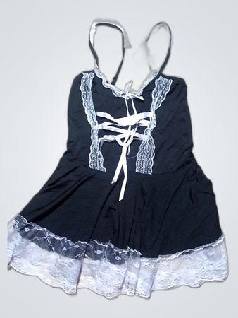 Black Lace Trim Dress