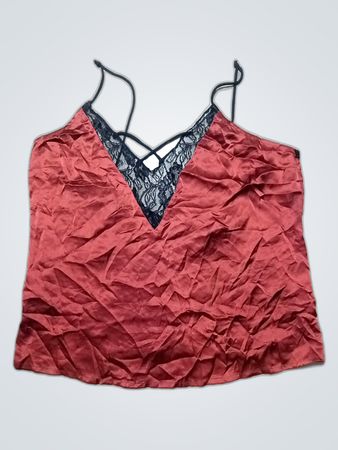 River Island Red Lace Trim Top