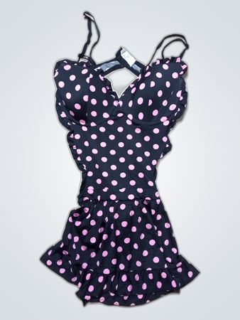 Black and Pink Polka Dot Swimsuit