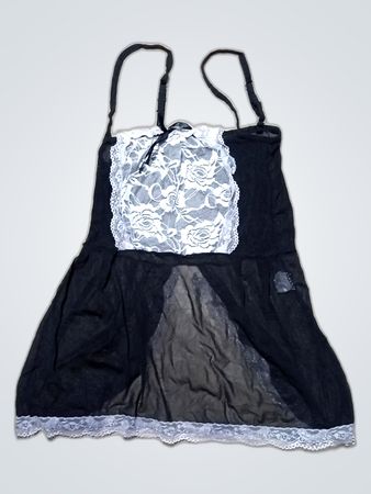 Black Lace Trim Chemise