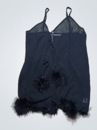 Black Lace Trim Chemise