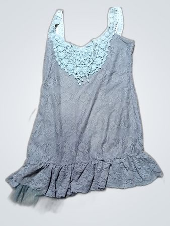 Gray Lace Top
