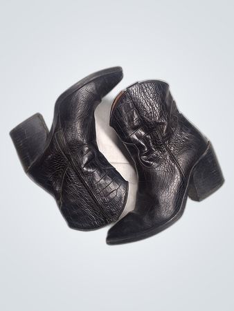 Black Leather Ankle Boots