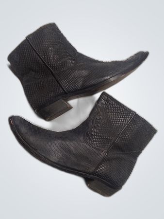 Zara Black Snakeskin Ankle Boots