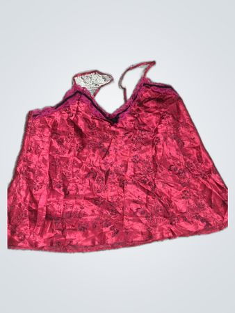 Red Floral Silk Camisole