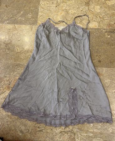 Gray Lace Trim Chemise