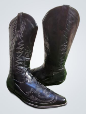 Black Leather Cowboy Boots