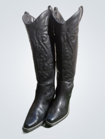 Black Leather Cowboy Boots