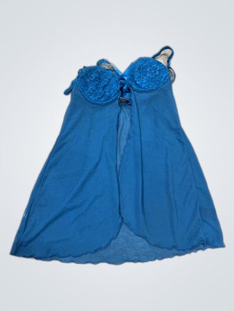 Blue Lace Trim Chemise