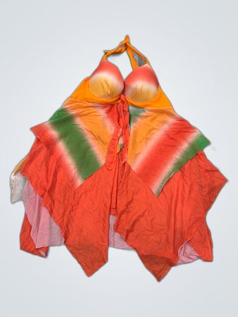 Orange Tie-Dye Bikini Top