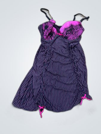 New Flower Purple Striped Dress