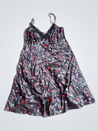 Heart Patterned Sleepwear Dress