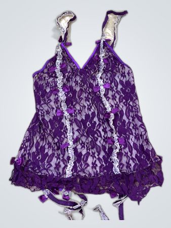 Purple Lace Babydoll